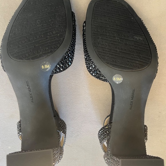 Dress shoes black sequin heeled sandals - Picture 5 of 7